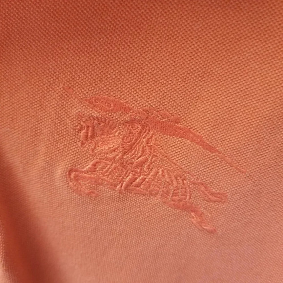 BURBERRY Slim Fit Orange Polo Shirt Collared Short Sleeve  M - Picture 6 of 11